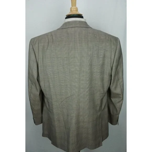 Brioni NM Nomenta Brown Plaid Silk Blend Sport Coat Jacket Sz 46R